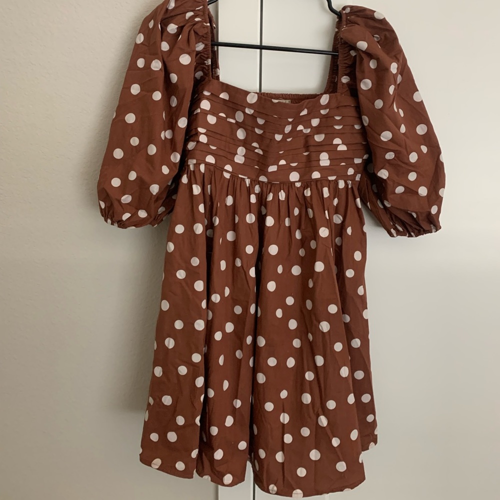 A&F Ruched Puff Sleeve Mini Dress